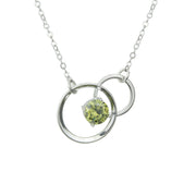 Colgante de plata y olivina circulo doble 2